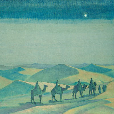 Artwork by Nicholas Roerich: Star of the Mother of the World (1924).